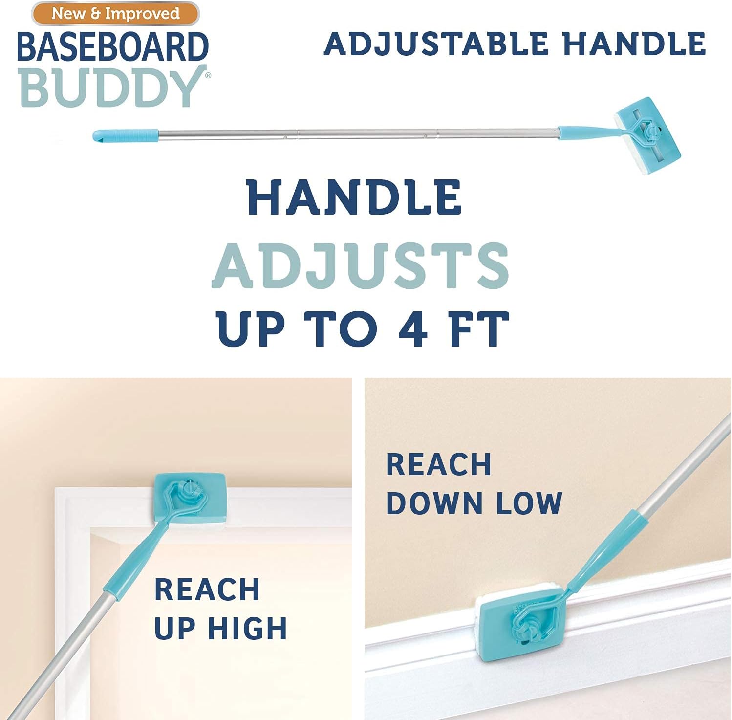 Baseboard Buddy Baseboard & Molding Cleaning Tool! Includes 1 Baseboard Buddy and 3 Reusable Cleaning Pads, As Seen on TV - Image 6