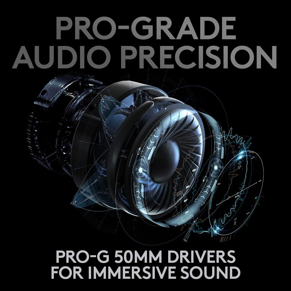 Logitech G PRO X Wireless Lightspeed Gaming Headset Gen 1: Blue VO!CE Mic Filter Tech, 50 mm PRO-G Drivers, and DTS Headphone:X 2.0 Surround Sound - Black ? ? ? ? ? - Image 5
