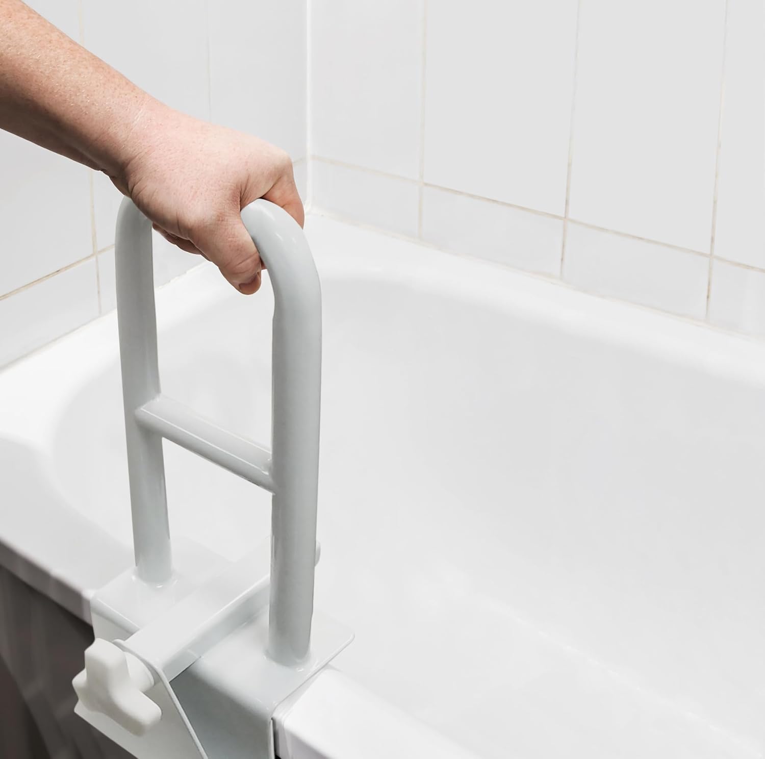 FSA/HSA Eligible, Vaunn Adjustable Bathtub Safety Rail Shower Grab Bar Handle, Stainless Steel, White ? ? ? ? ? - Image 5