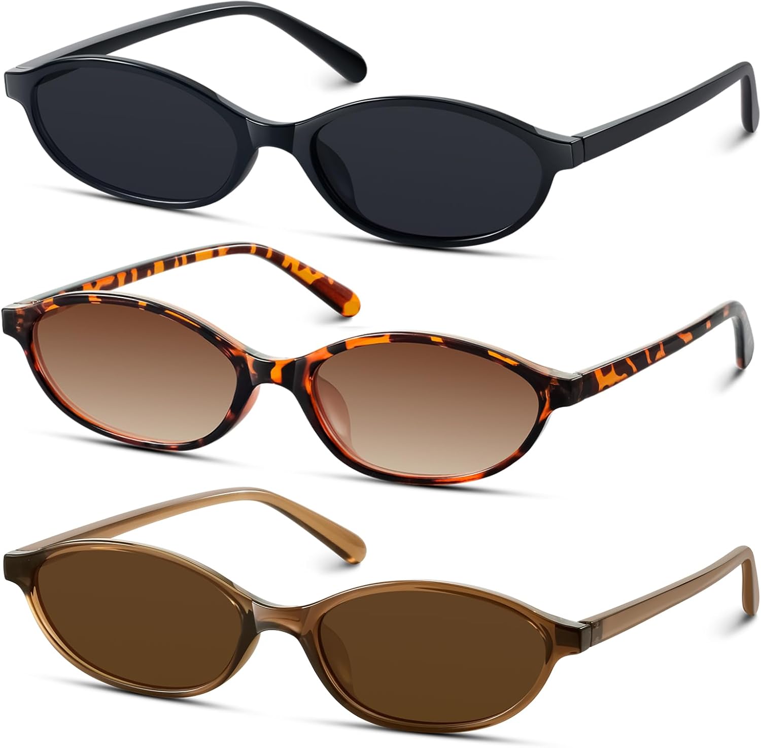 KUGUAOK Retro Oval Sunglasses for Women 90s Design Small Cat Eye Sun Glasses UV Protection Y2k Trendy Narrow Shades ?
