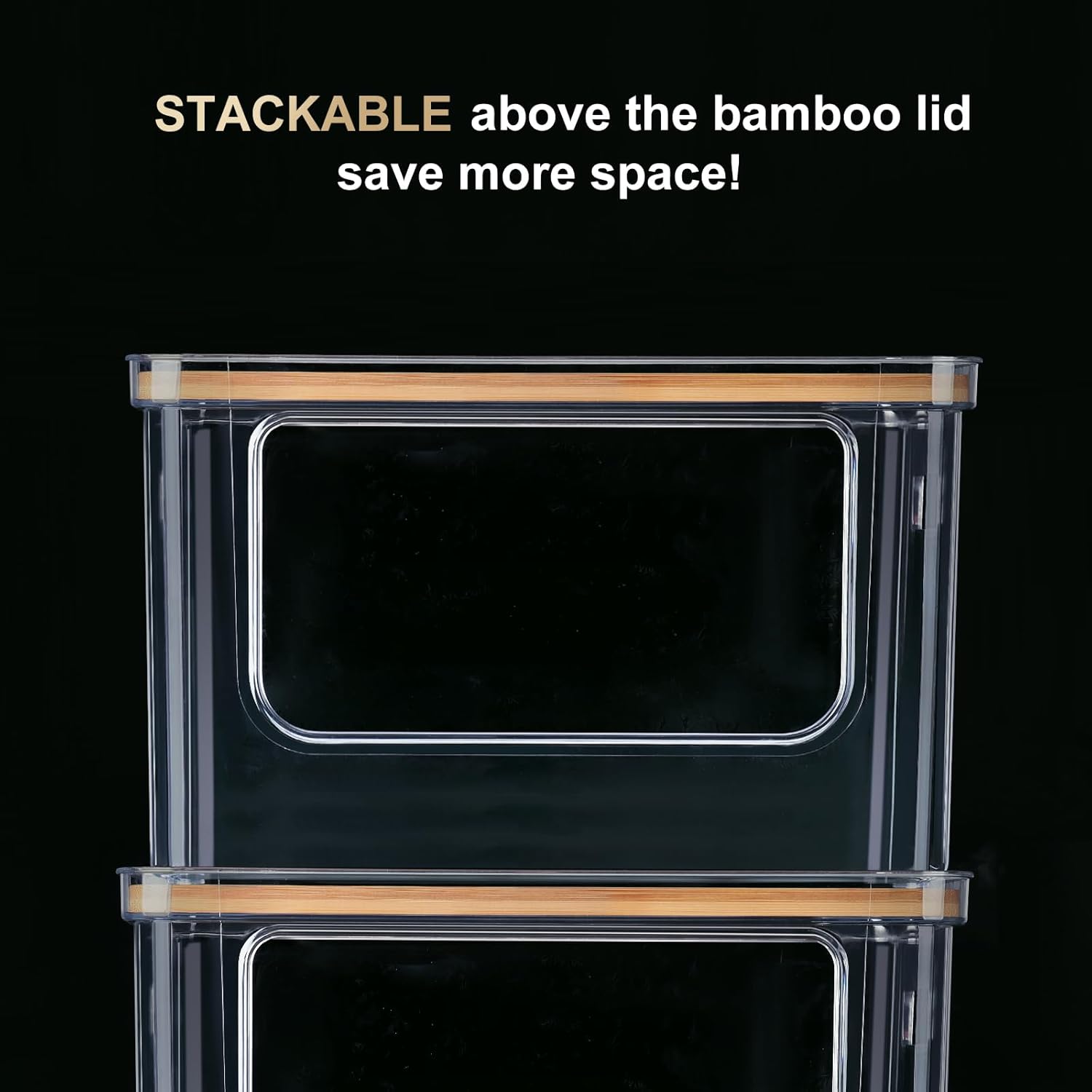 Hudgan Stackable Storage with Bamboo Top for Kitchen Laundry Room Organization, Extra Large Trash Bag/Garbage Bag Dispenser ? ? ? ? ? - Image 3