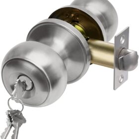 CML Hardware Keyed Entry Door Knob Set, Entrance Door Lock in Solid Stainless Steel for Exterior and Interior, Round Ball Handle, 1 Pack ?   ?  ?  ? ?
