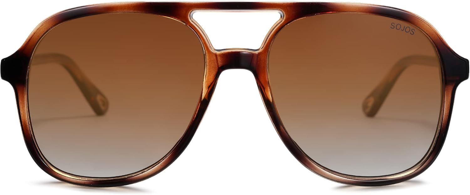 SOJOS Retro Polarized Aviator Sunglasses for Women Men Classic 70s Vintage Trendy Square Aviators SJ2174 ? ? ? ? ?