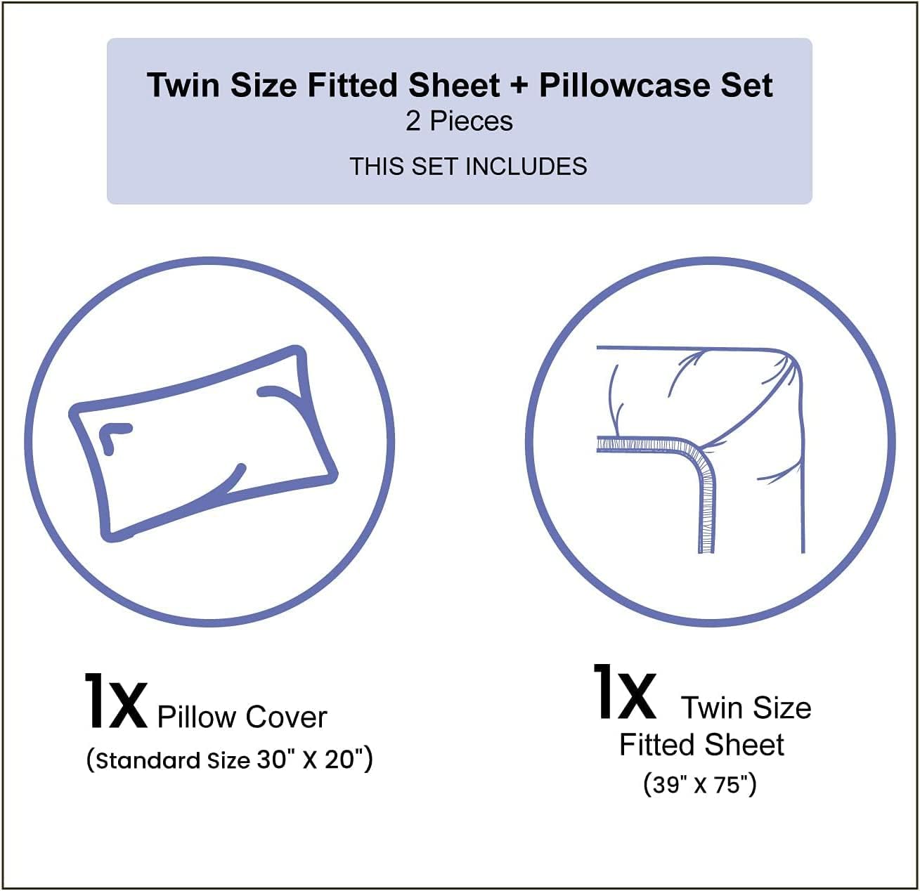 XISUNYA Decorative Fitted Sheet Set Twin Size, Turtle Deep Pockets Fitted Sheet & 2 Pillow Sham Set, Hawksbill Sea Turtle Dive Deep Into Blue Ocean Printed Microfiber Bedding 3pc Set,for Mattress - Image 4