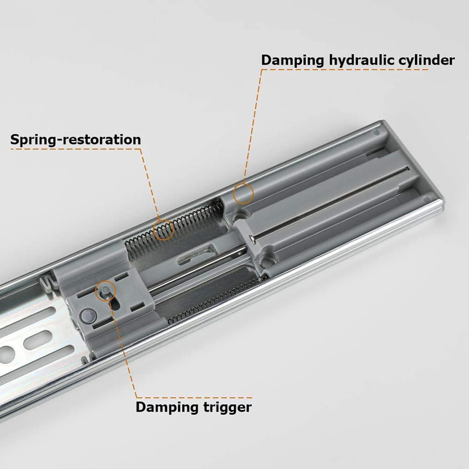 LONTAN 1 Pairs Soft-Close Drawer Slides 20 Inch Full Extension and Ball Bearing Cabinet Drawer Slides - SL4502S3-20 Heavy Duty Dresser Drawer Slides 100lb Capacity ? ? ? ? ? - Image 6