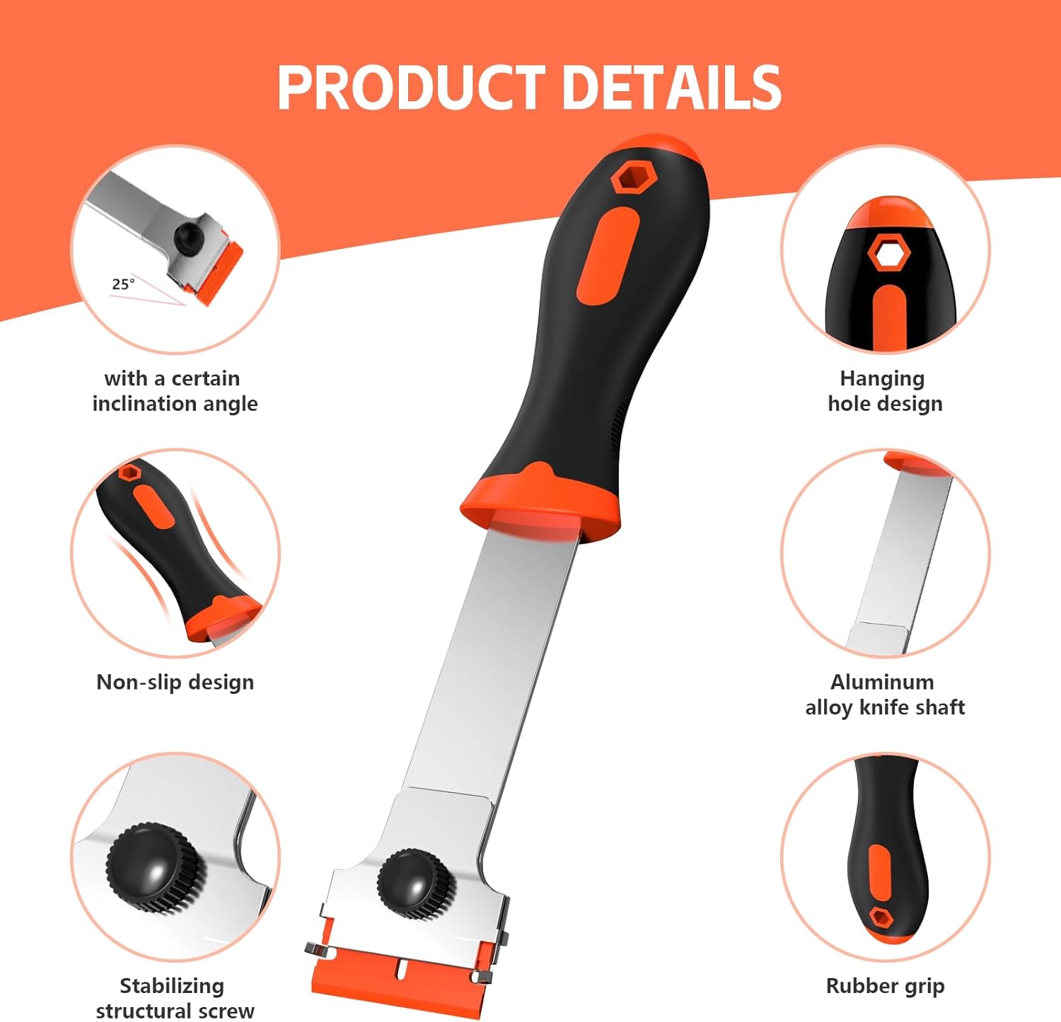 3 Pack Razor Blade Scraper Set, Includes 30 Plastic & 30 Metal Blades, Multi-Purpose Tool for Glass, Cooktop, Sticker Removal, Paint & Gum Cleaning (Orange) ? ? ? ? ? - Image 5