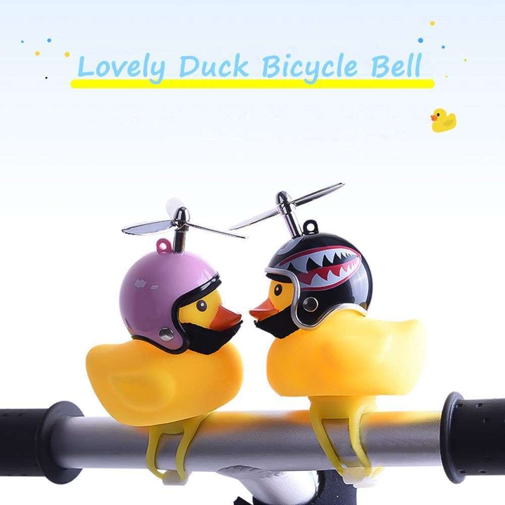 NEKRASH Duck Bike Bell, Rubber Duck Bicycle Accessories with LED Light, Cute Propeller Handlebar Bicycle Horns for Kids Toddler Children Adults Sport Outdoor ? ? ? ? ? - Image 2