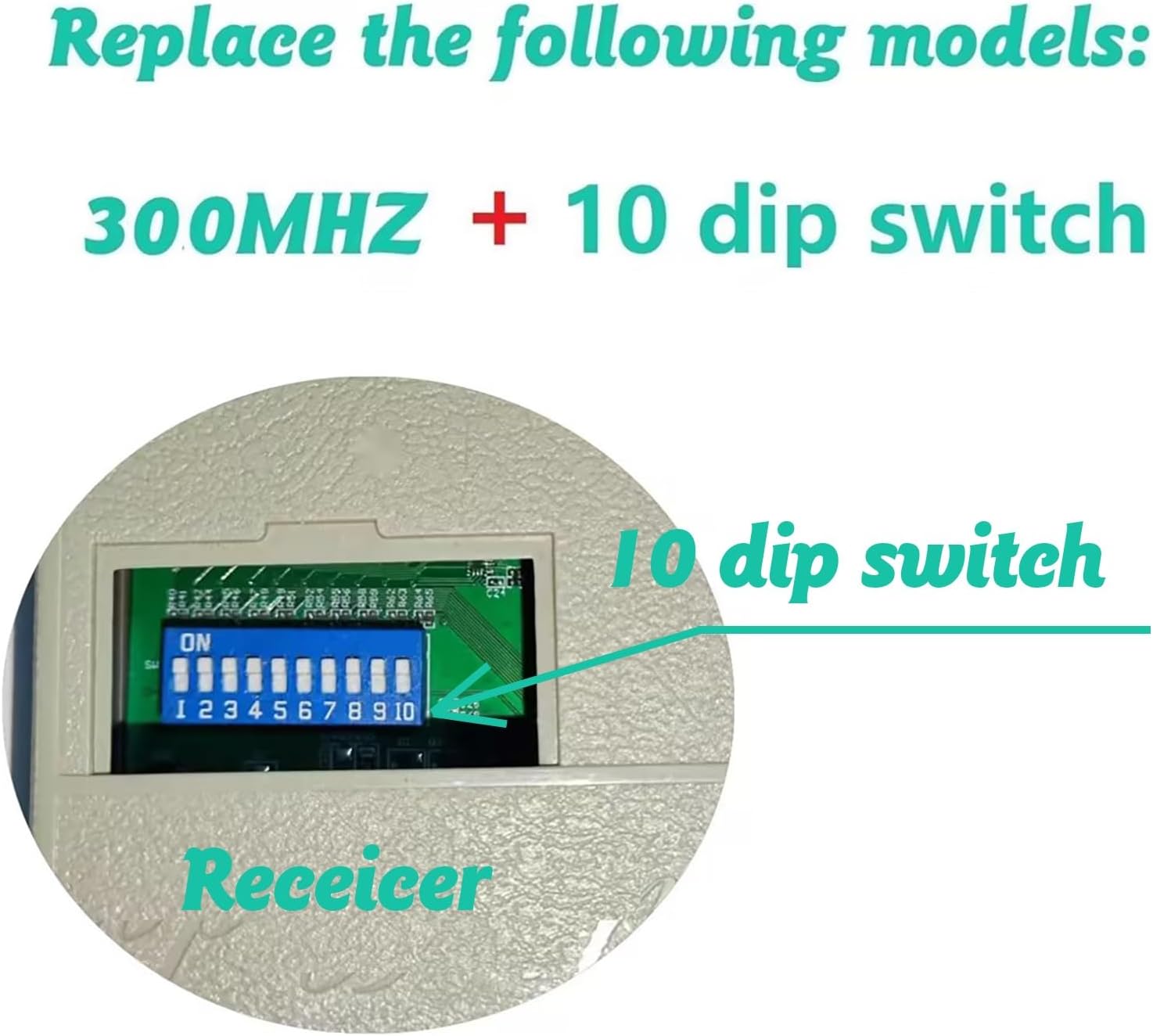 2 Replacement for Multicode Linear 3089 Garage Gate Door Opener Remote Transmitter,308911,MCS308911,10 dip Switch 300mhz,Grey - Image 2