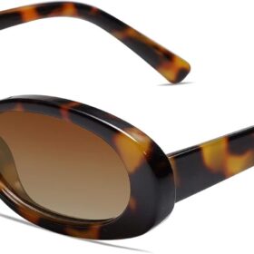 VANLINKER Polarized Retro Oval Sunglasses for Women and Men Small 90s Style VL9580  