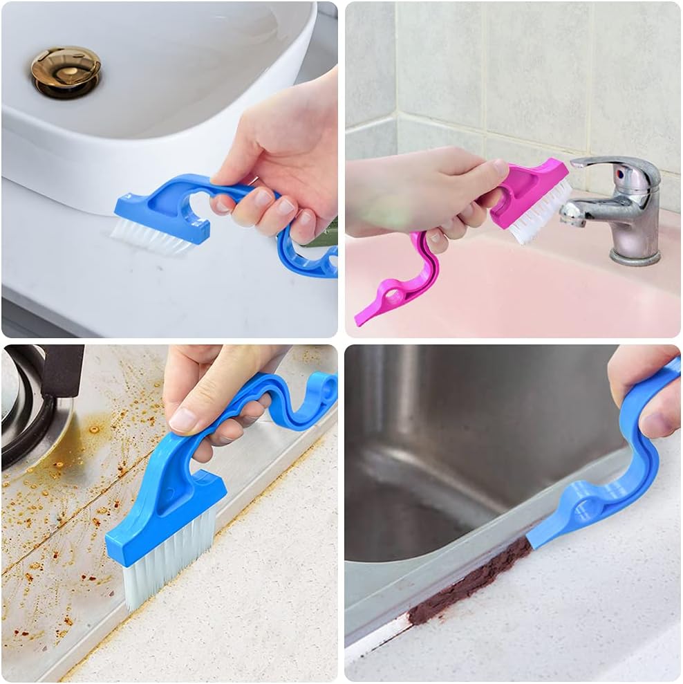 Crevice Gap Cleaning Brush Tool, 6pcs Hand-held Groove Gap Cleaning Tools, 2 in 1 Dustpan Cleaning Brushes, Shutter Door Window Track Kitchen Cleaning Brushes Kit ? ? ? ? ? - Image 3
