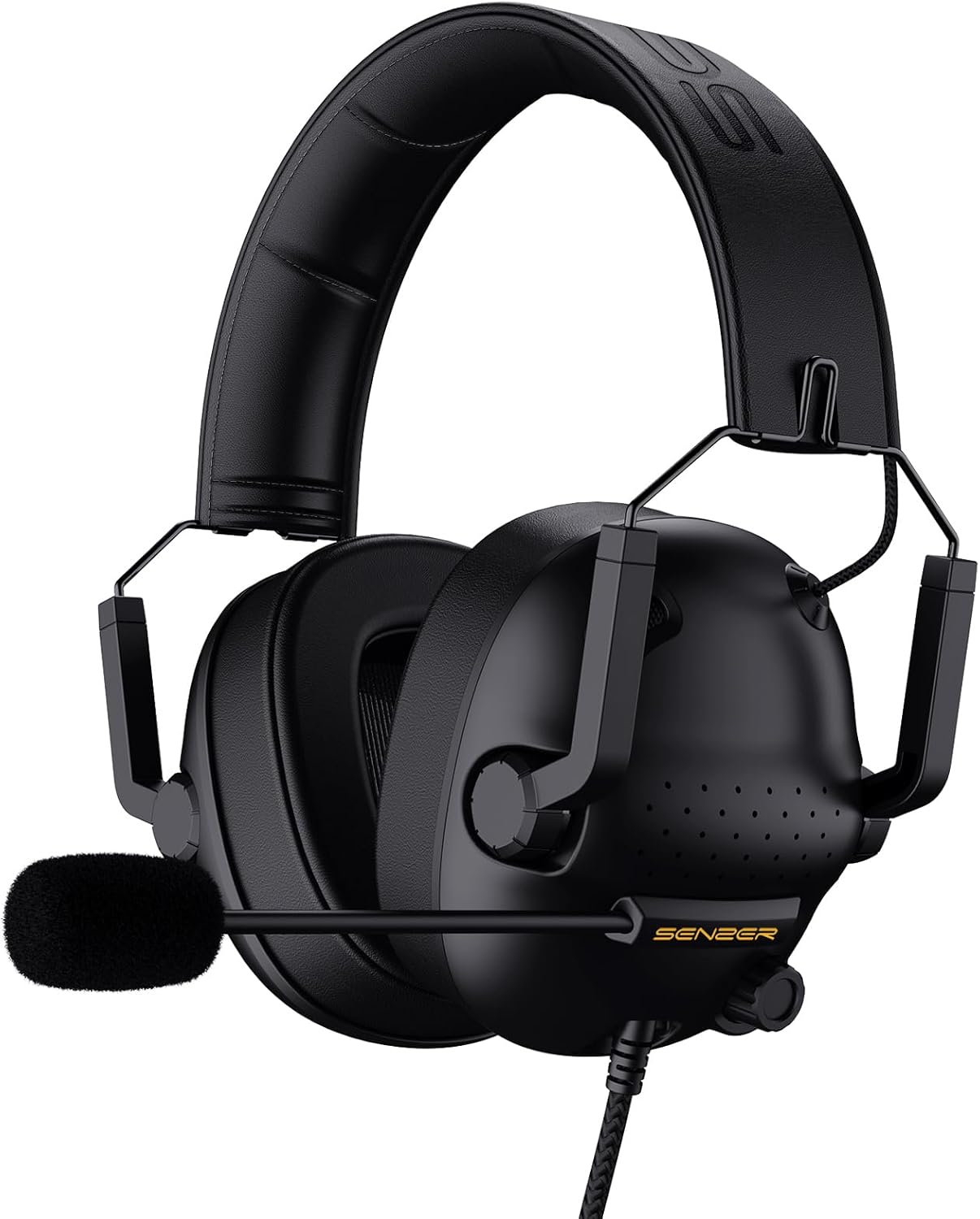 SENZER SG500 Surround Sound Pro Gaming Headset with Noise Cancelling Microphone - Soft Memory Foam Padding - Portable Foldable Headphones for PC, PS4, PS5, Xbox One, Switch - Black ? ? ? ? ?