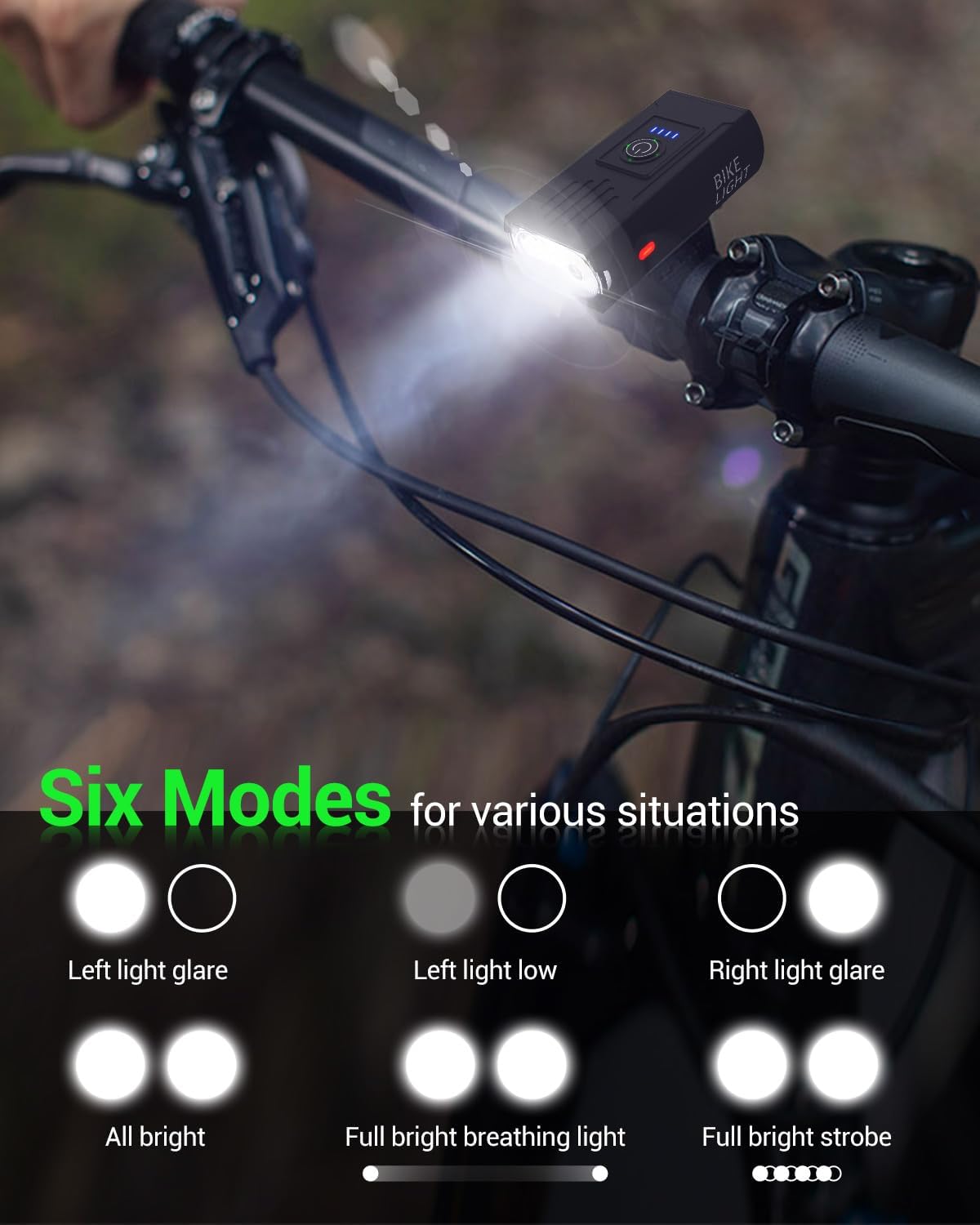 Victoper Bike Light, High Lumens Super Bright Bicycle Light, 6+4 Modes USB Rechargeable Bike Headlight & Tail Light Set, Waterproof Safety Bike Front & Rear Light for Road, Mountain, Night Riding ? ? ? ? ? - Image 3