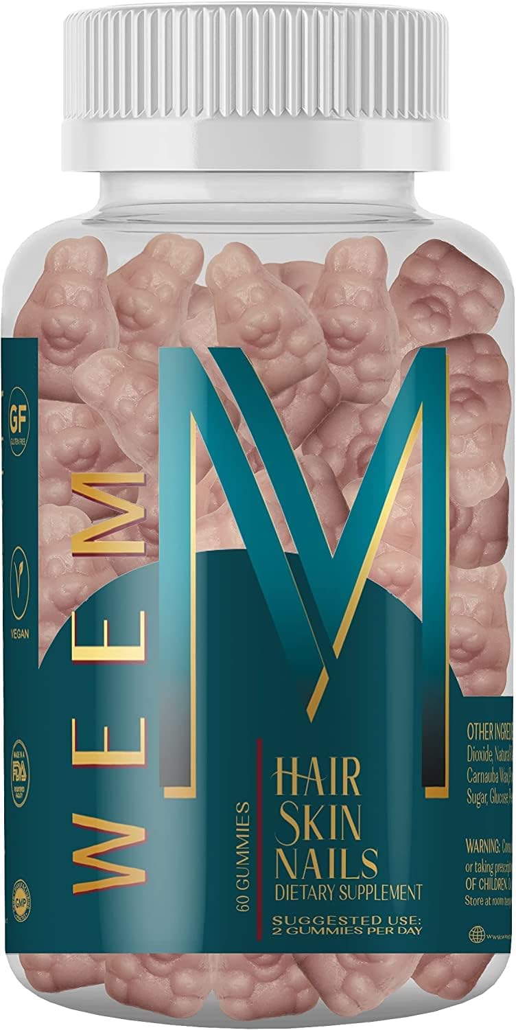 WEEM Hair Skin and Nails Gummies - Supports Healthy Hair - Vegan biotin Vitamins for Women & Men Supports Faster Hair Growth, Stronger Nails, Healthy Skin, Extra Strength (1) ? ? ? ? ? - Image 5