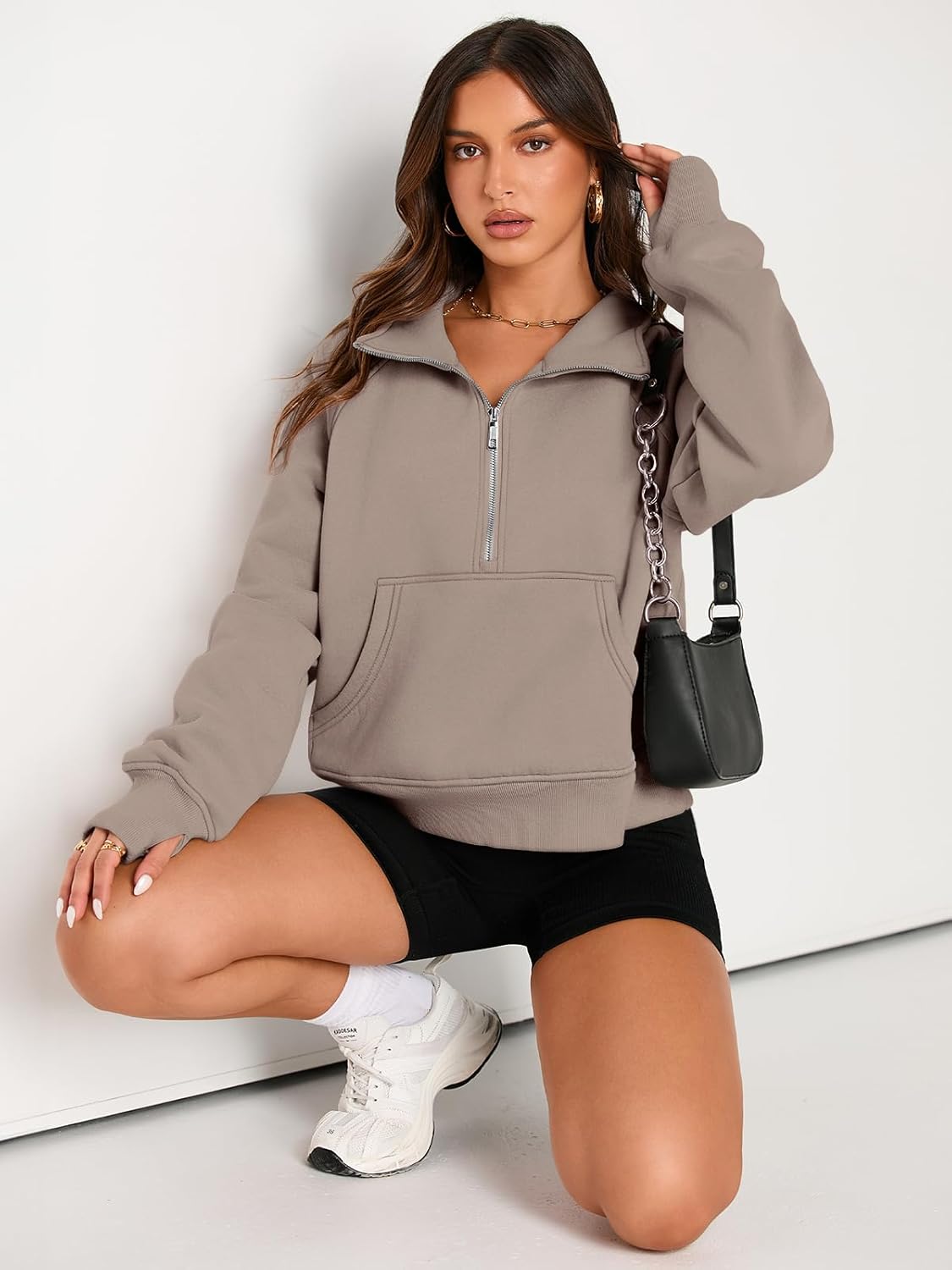AUTOMET Womens Sweatshirts Half Zip Cropped Pullover Fleece Quarter Zipper Hoodies 2025 Fall Fashion Outfits Clothes ? ? ? ? ? - Image 4