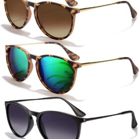CHBP Sunglasses Womens Men Polarized UV Protection Trendy Vintage Retro Round Mirrored Lens Sunglasses For Women ?   ?   ?  ?   ?