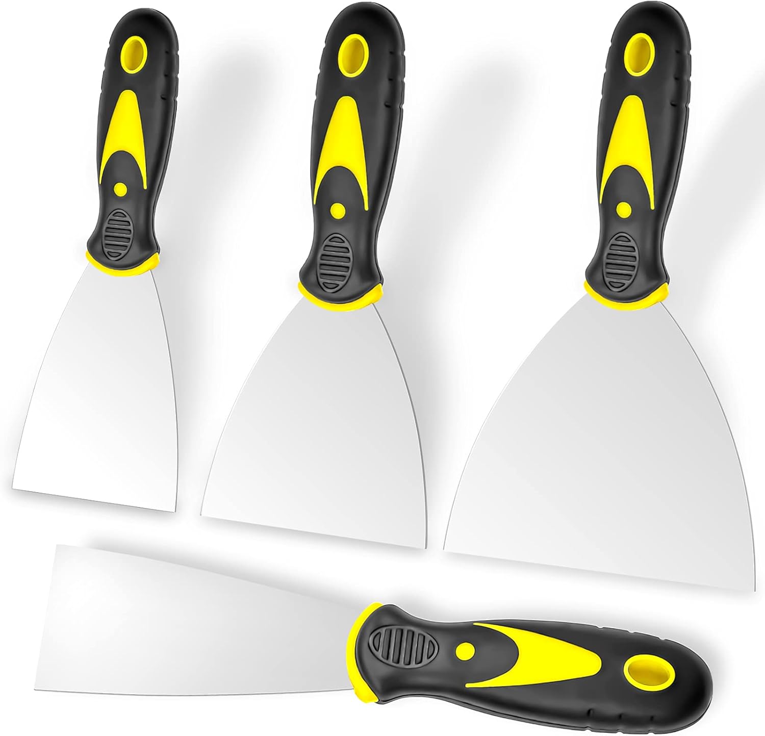 Putty Knife, 4Pcs Spackle Knife Set (2, 3, 4, 5 in), Stainless Steel Paint Scraper, Taping Knife Tool for Repairing Drywall, Removing Wallpaper, Applying Putty, Plaster, Cement, Adhesive ? ? ? ? ?