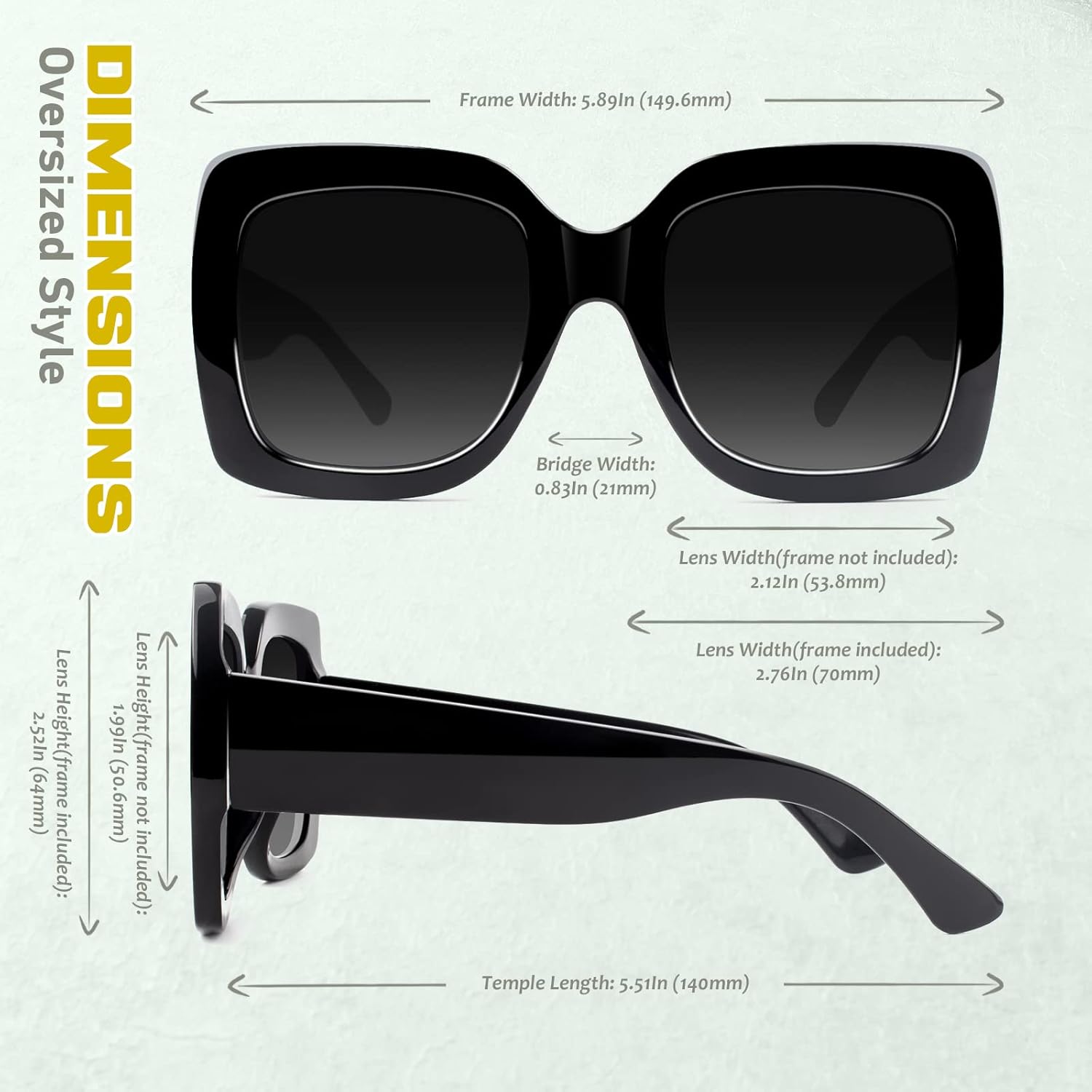 GQUEEN Oversized Square Frame Sunglasses Womens Retro Vintage Trendy Shades,S904 ? - Image 4