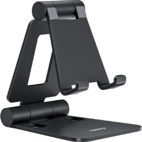 Nulaxy Dual Folding Cell Phone Stand, Fully Adjustable Foldable Desktop Phone Holder Cradle Dock Compatible with Phone 16 15 14 13 12 11 Pro Xs Xs Max Xr X 8, Nintendo Switch, All Phones                 