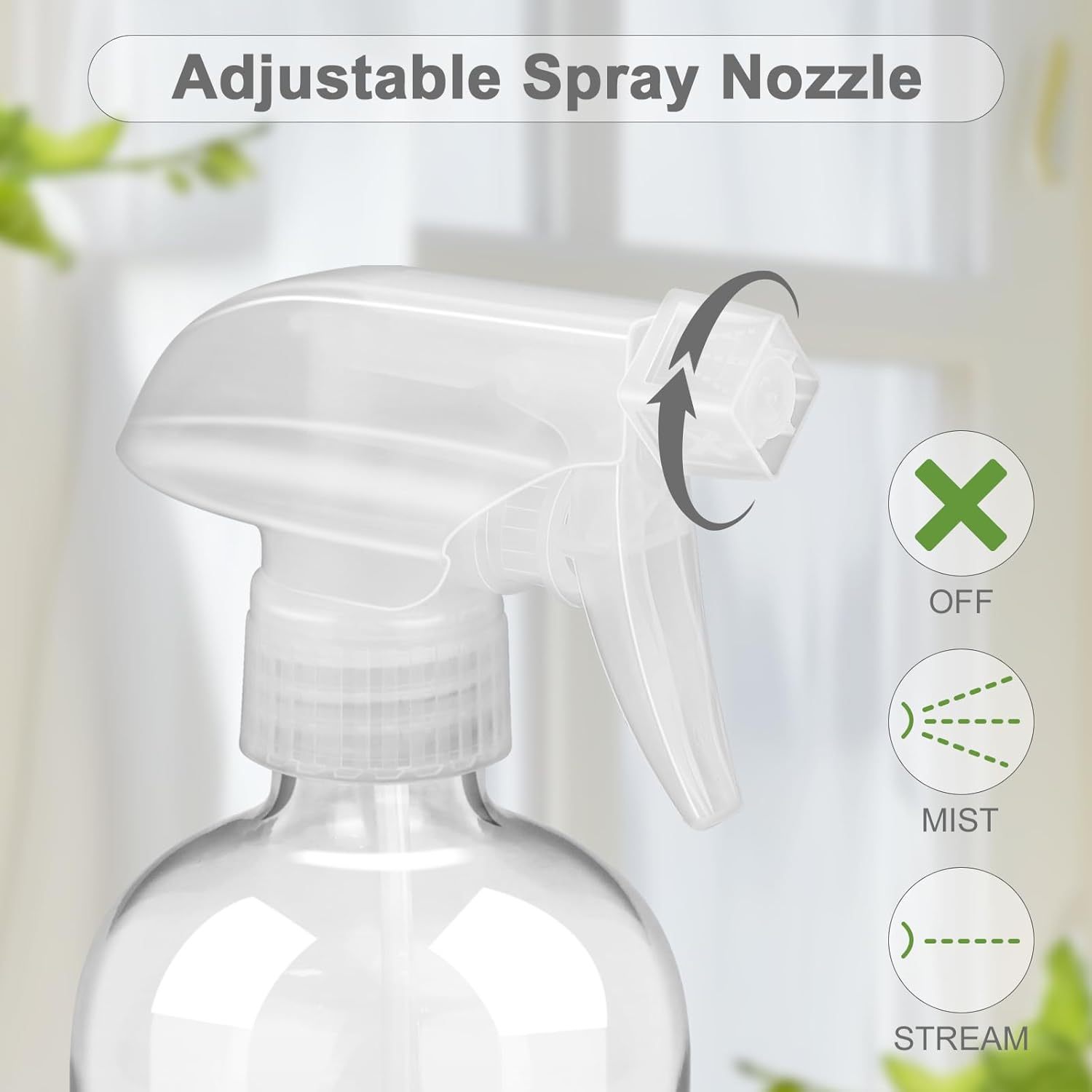 2 Pack Glass Spray Bottles with Silicone Sleeve, 16 oz Empty Refillable Containers with Adjustable Spray Nozzles, Spray Bottles for Hair, Cleaning Solutions and Plants Blue&Grey ? ? ? ? ? - Image 2