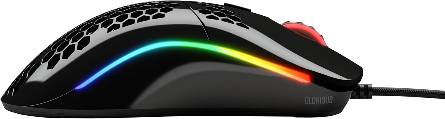 Glorious Model O- (Minus) Compact Wired Gaming Mouse - 58g Superlight Honeycomb Design, RGB, Pixart 3360 Sensor, Ambidextrous, Omron Switches - Glossy Black ? ? ? ? ? - Image 5