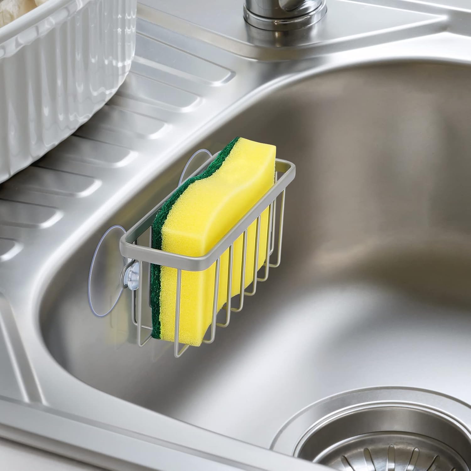 Sponge Holder for Kitchen Sink, Kitchen Sink Sponge Holder, Kitchen Sink Caddy,Dish Sponge Holder ?Mat Silver? ? ? ? ? ? - Image 3