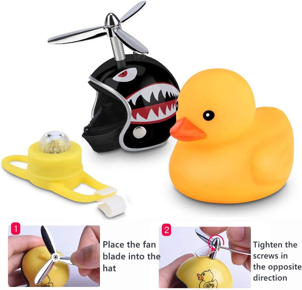 NEKRASH Duck Bike Bell, Rubber Duck Bicycle Accessories with LED Light, Cute Propeller Handlebar Bicycle Horns for Kids Toddler Children Adults Sport Outdoor ? ? ? ? ? - Image 6