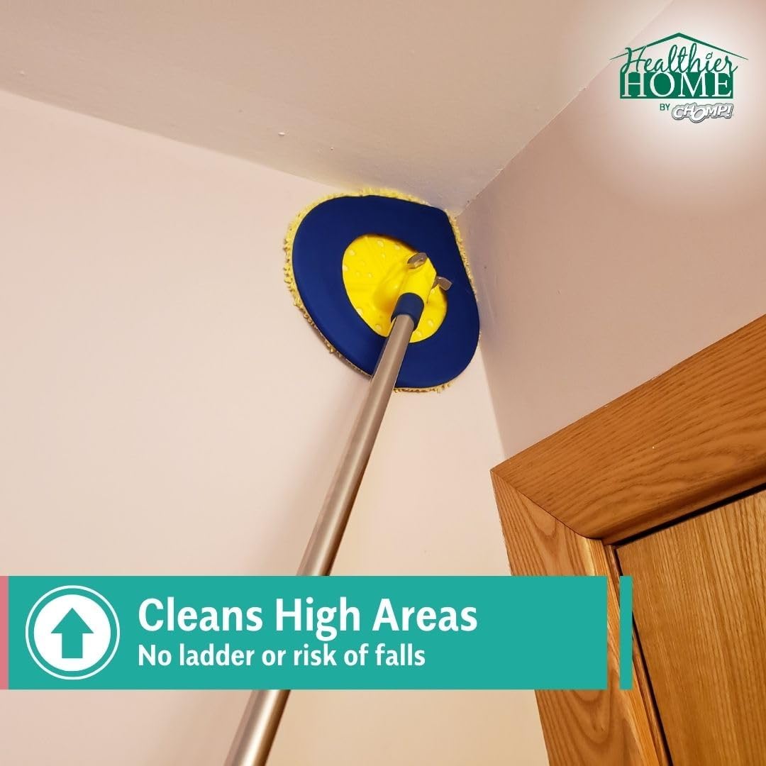 CHOMP Long Handle Wall Cleaner, 5 Minute CleanWalls Extendable Wall Washer, Ceiling Cleaner, Baseboard Duster, Telescoping Dry Dust and Wet Wash Cleaning Mop with Washable Microfiber Pad - Image 5