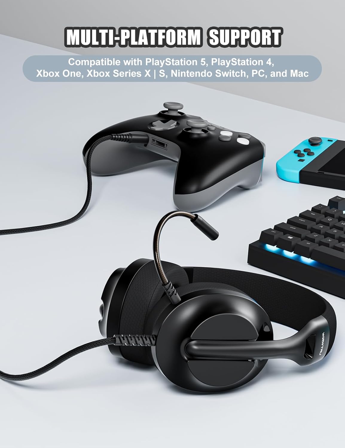 S30 Gaming Headset with Microphone,198g Lightweight Design, Gaming Headphones for Xbox, Xbox Series X|S, PS5, PS4,Switch, PC, Noise Cancelling Mic, Soft Earmuffs,3.5MM Wired ? ? ? ? ? - Image 6