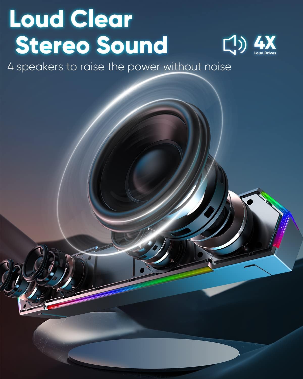 LENRUE G11 Computer Speakers for Desktop, Touch Lights PC Speakers with Surge Clear Sound, USB C/USB Powered for Computer Desktop PC Laptop Monitor ? ? ? ? ? - Image 2