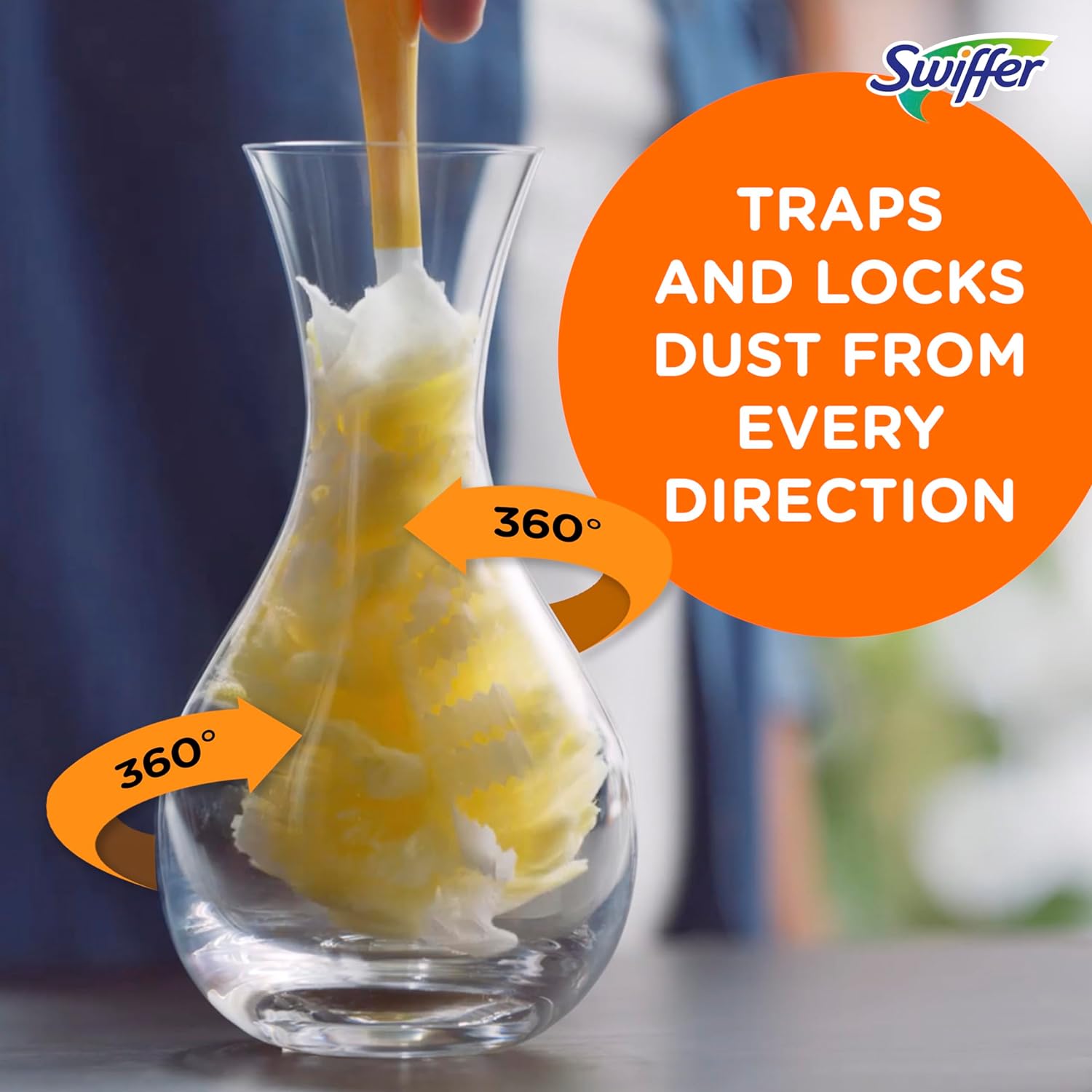 Swiffer Dusters Refill for Cleaning, Feather & Microfiber Duster Disposable Alternative, For Dusting Furniture, Blinds, Ceiling Fans, Walls, Helps Remove Allergens, Heavy Duty, Unscented, 11ct ? ? ? ? ? - Image 5