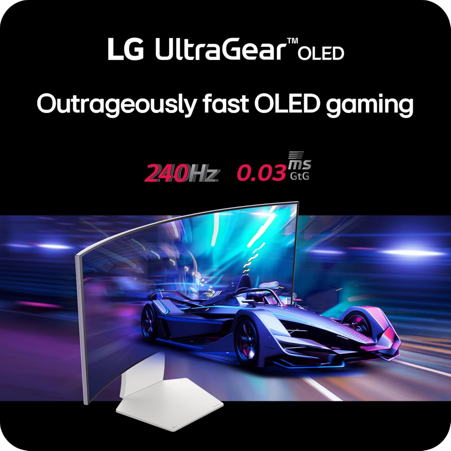 LG 34GS95QE 34-inch Ultragear OLED Curved Gaming Monitor WQHD 800R 240Hz 0.03ms DisplayHDR True Black 400 AMD FreeSync Premium Pro NVIDIA G-Sync HDMI 2.1 DisplayPort Tilt/Height/Swivel Stand White - Image 3