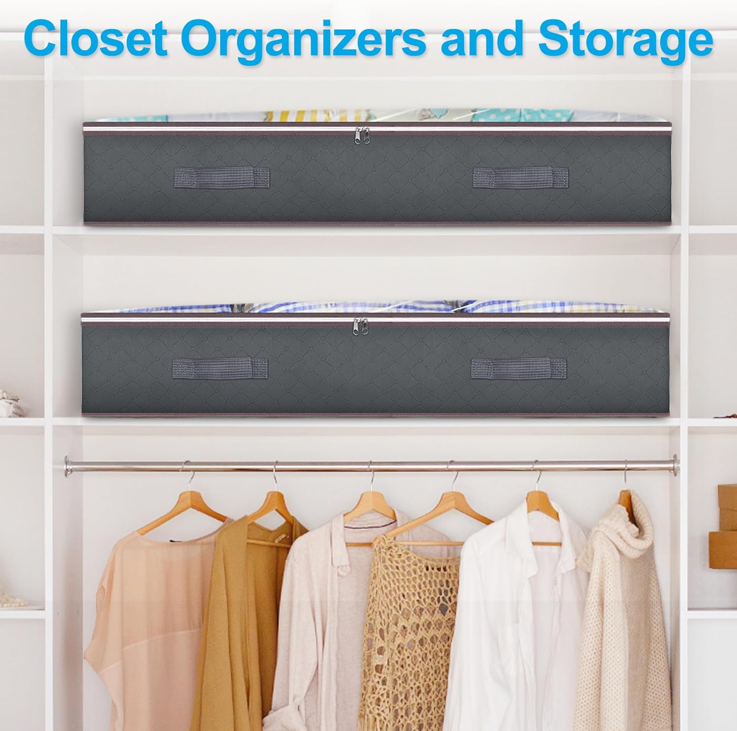 Budding Joy 90L Under Bed Storage Containers, Closet Organizers and Storage Bins, Foldable Underbed Storage Bags for Blankets, Towels, Comforter, Sweaters, Pillows, Linen Sheets, Wrapping Paper ? ? ? ? ? - Image 3