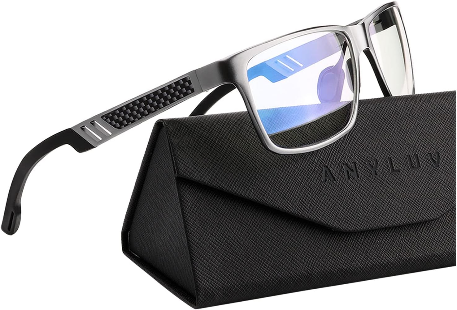 ANYLUV Blue Light Blocking Glasses Men Computer Gaming Glasses Lightweight Al-Mg Metal Anti Eyestrain UV400 Clear Lens Eye Protection ? ? ? ? ?