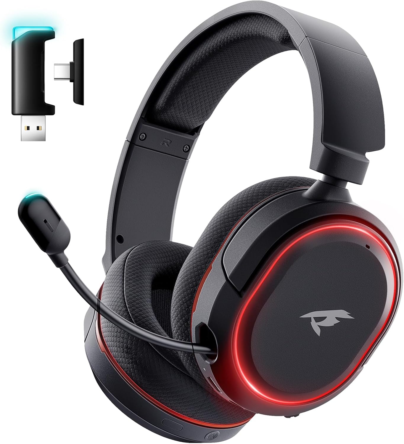 Wireless Gaming Headset, 7.1 Surround Sound, 2.4Ghz USB Gaming Headphones with Bluetooth 5.4, 100H Battery, ENC Noise Canceling Mic, 3.5mm Wired, RGB Light, Wireless Headset for PC PS5 PS4 Mac Switch ? ? ? ? ?