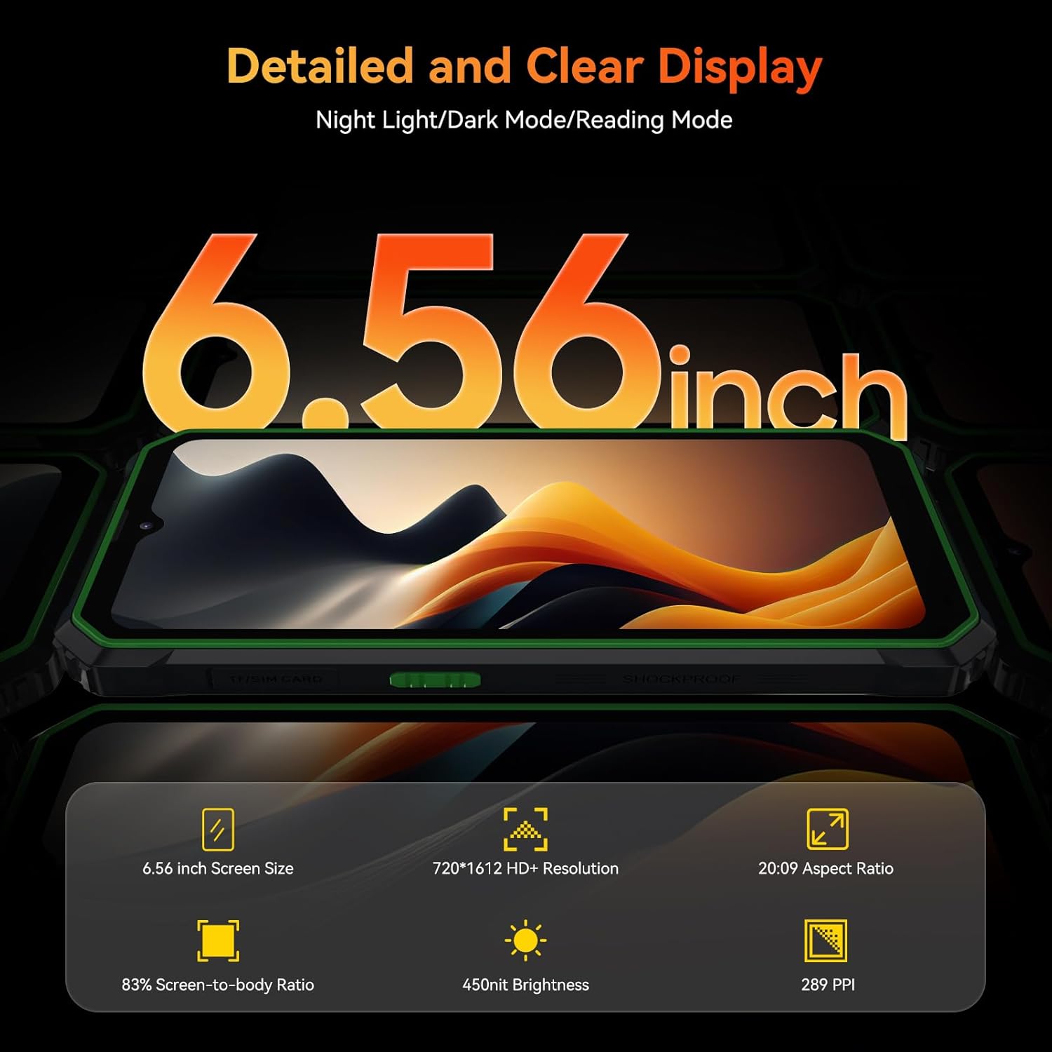 Rugged Phones Unlocked, 2023 Blackview BV6200 Rugged Smartphone, 13000mAh Battery 18W Fast Charge, Android 13, 8GB+64GB/2TB Expand, Loudest Speaker Waterproof Mobile Phones,Three Card Slots,Glove Mode ? ? ? ? ? - Image 6