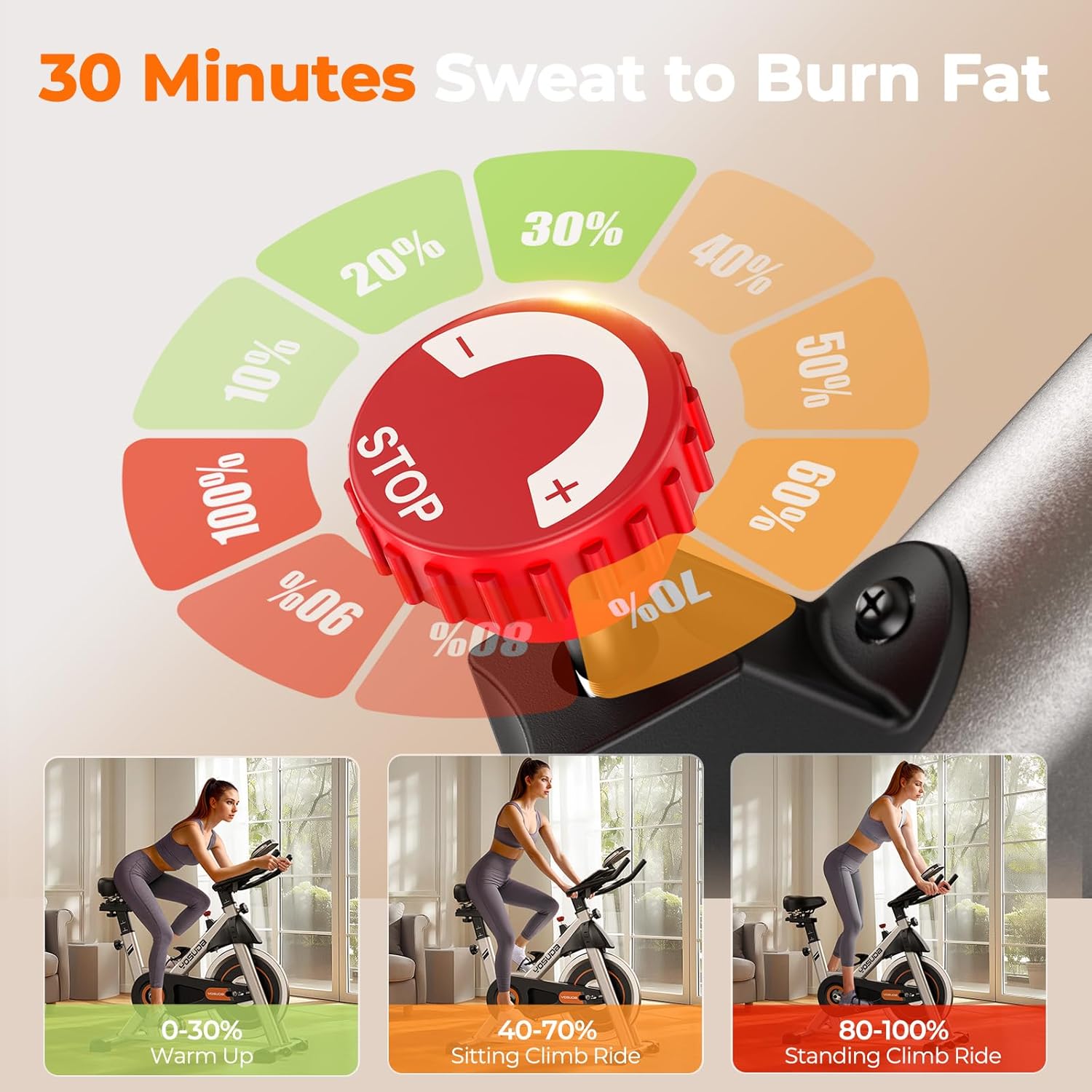 YOSUDA Indoor Cycling Bike Brake Pad/Magnetic Stationary Bike - Cycle Bike with Tablet Mount & Comfortable Seat Cushion ? ? ? ? ? - Image 2