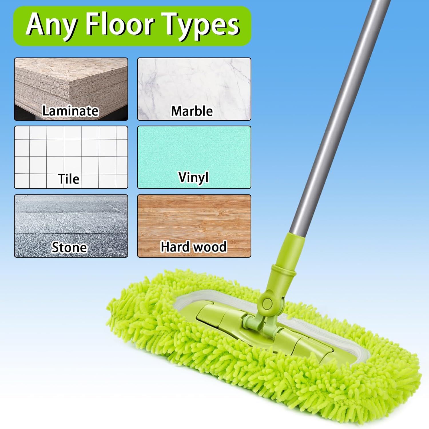 Reusable Dry Sweeping Cloths Microfiber Wet Mop Pads Compatible with Swiffer Sweeper Mop Replacement Sweeping Mopping pad Refills for Hardwood Surface Floor Cleaning (4PCS) ? ? ? ? ? - Image 4