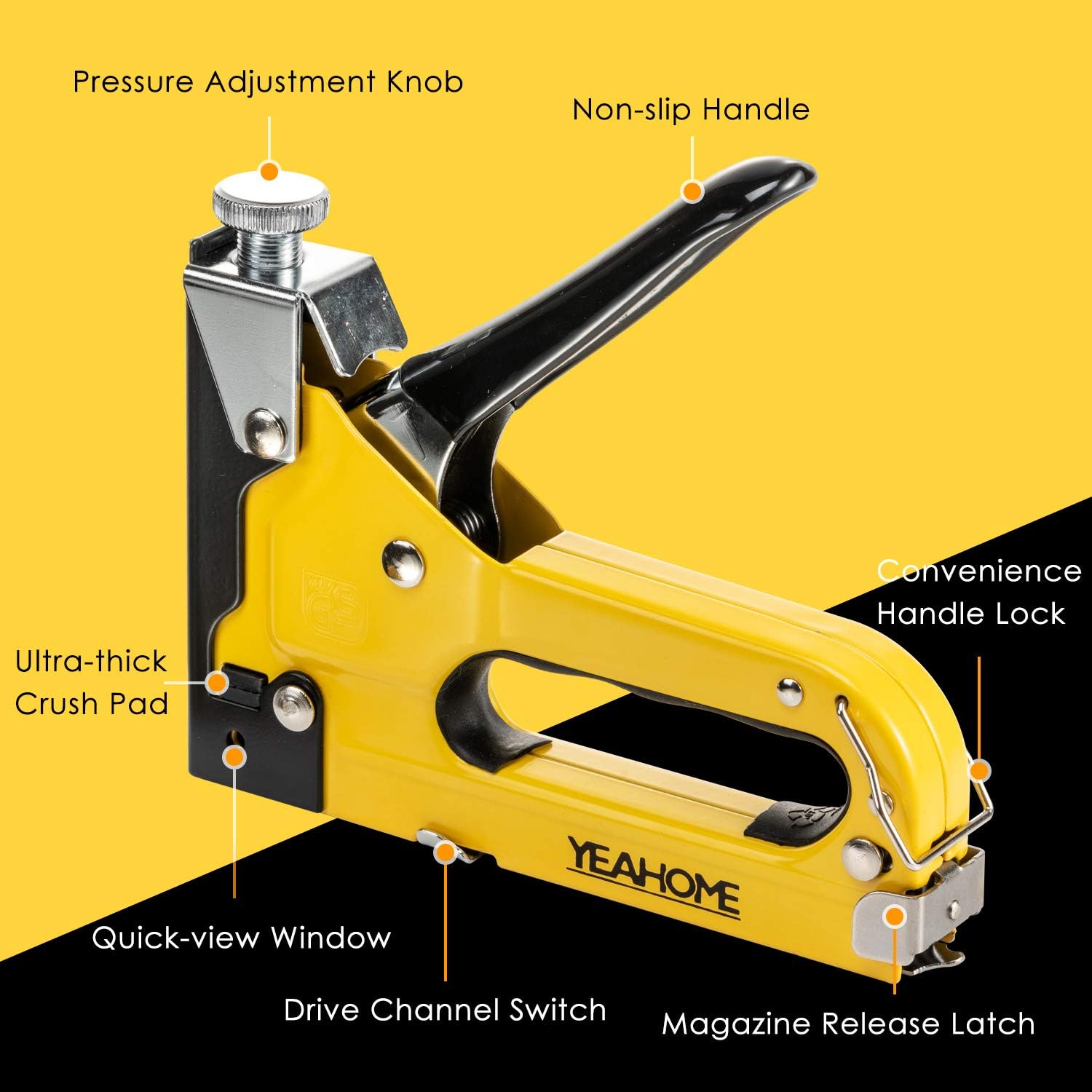 Upholstery 4 in 1 Staple Gun Heavy Duty, with 6000 Staples, Remover, Gloves, Manual Brad Nailer Power Adjustment Stapler Gun for Wood, Upholstery, Carpentry, Decoration DIY Staple Gun ? ? ? ? ? - Image 2