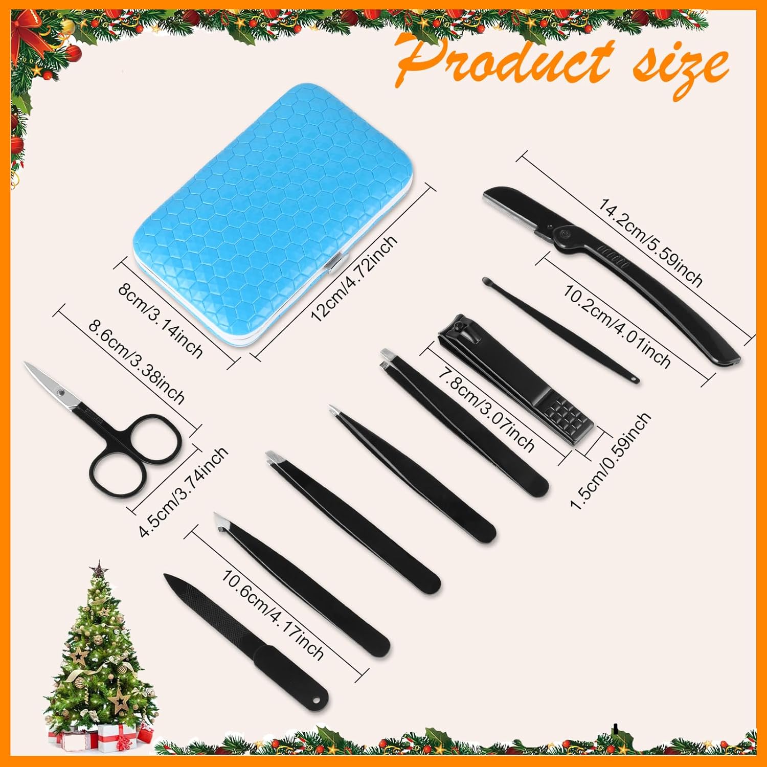 Yougai Tweezers Set and Nail Clipper, Tweezers Set for Men/Women, 9PCS Professional Stainless Steel Tweezers Kit with Leather Travel Case ? ? ? ? ? - Image 4