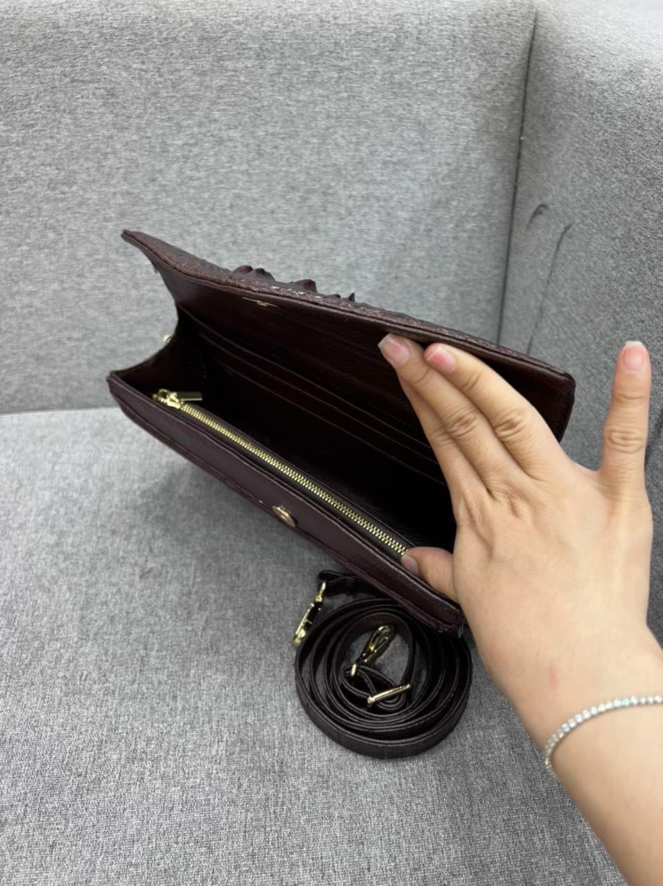 Genuine Alligator crocodile leather clutches evening purse bags, handbags, shoulder bags, portable wallet for women ? ? ? ? ? - Image 3