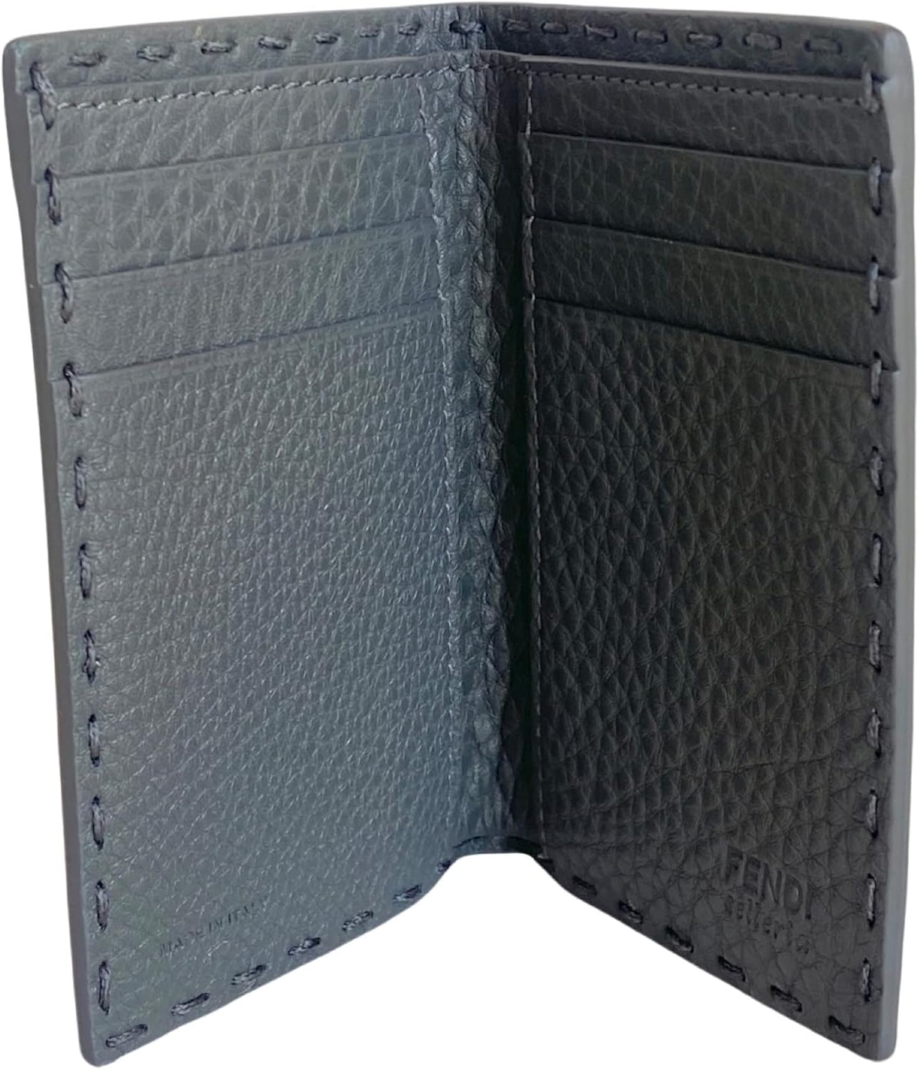 FENDI Men's Gray Selleria Leather Vertical Bifold Wallet 7M0262 ? ? ? ? ? - Image 6