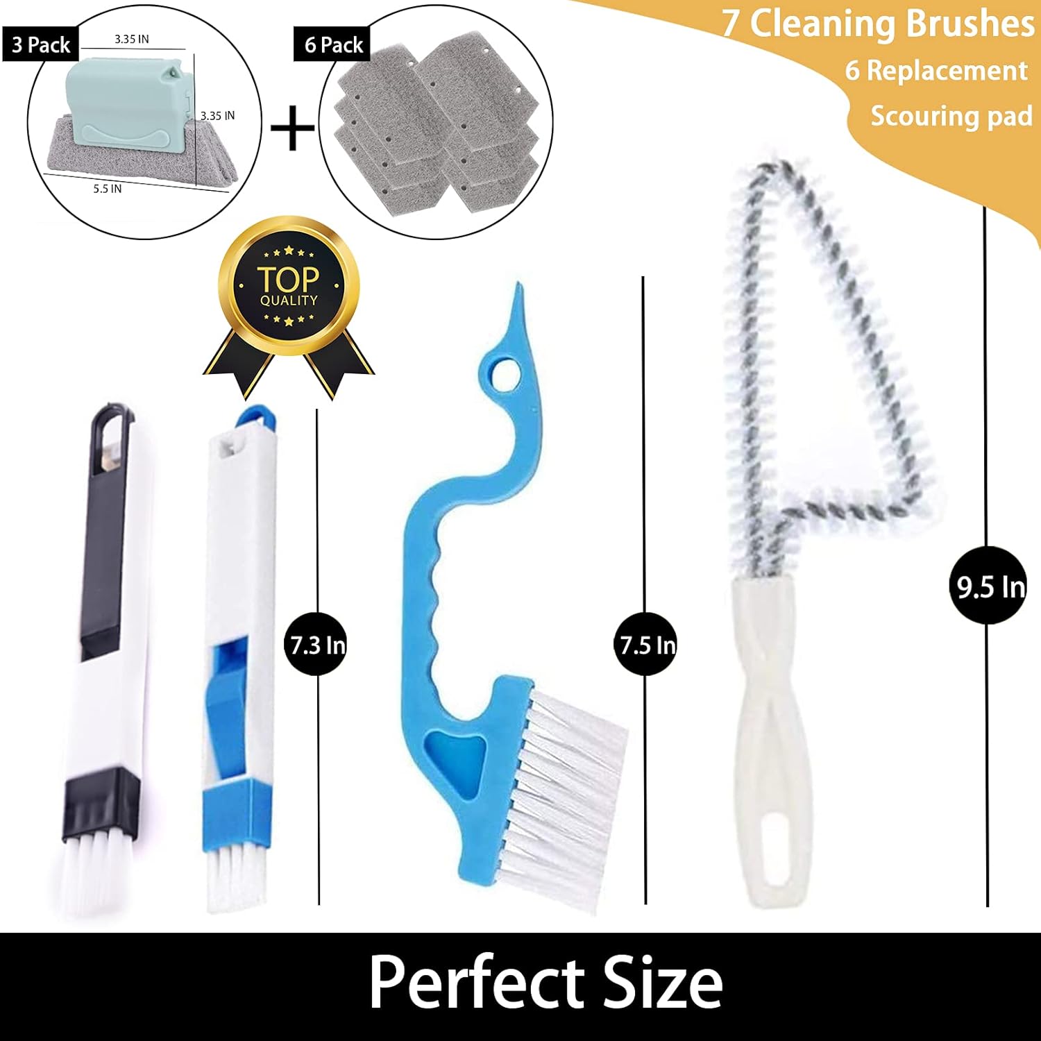 Window Groove Cleaning Brush, 13 PCS Hand-held Magic Window Track Cleaning Tools, Window or Sliding Door Track Cleaner for Sliding Door, Sill, Tile Lines, Shutter, Car Vents, Keyboard, Small Clean Kit - Image 6
