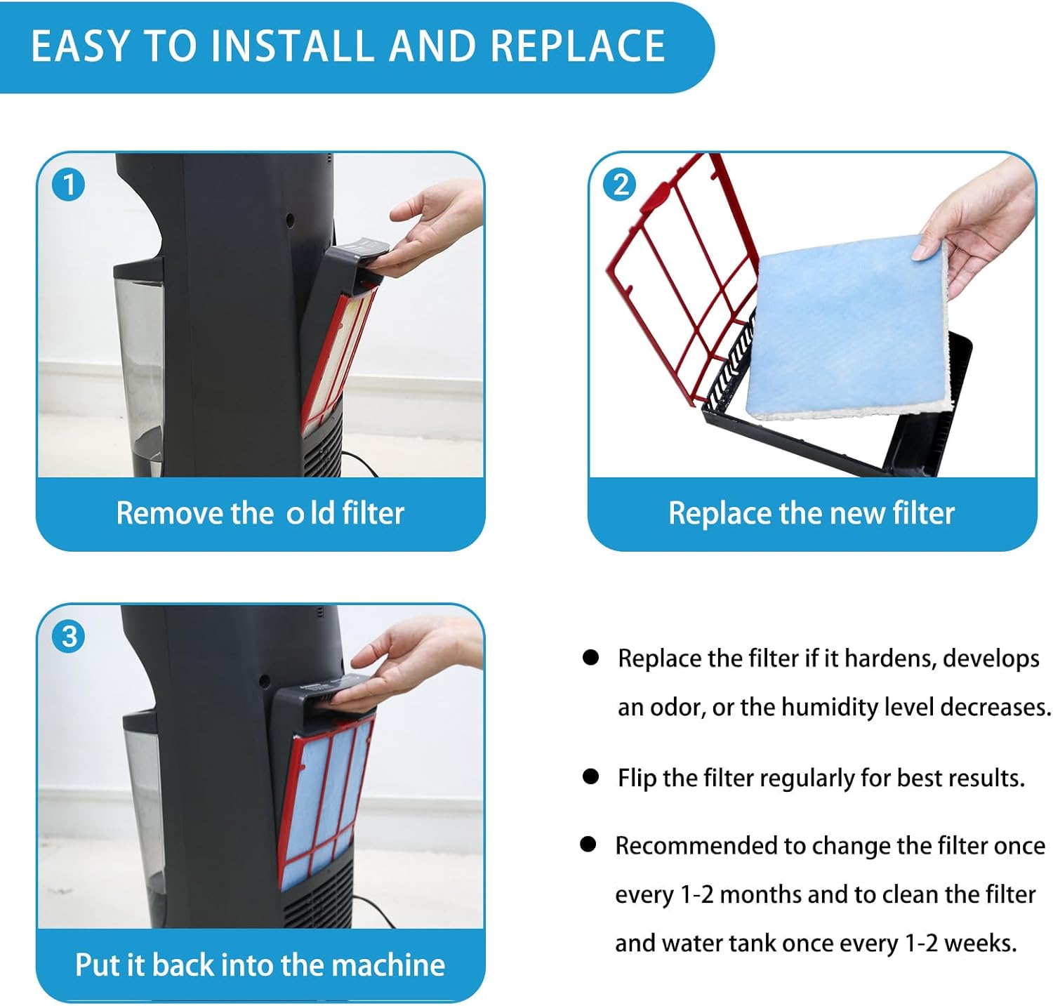 Lemige 6 Pack HFT600 Humidifier Filters T Compatible with Honeywell Humidifier HEV615 and HEV620, Compare to part HFT600T HFT600PDQ, Upgraded HFT600PF1 Replacement Wicking Filter T - Image 4