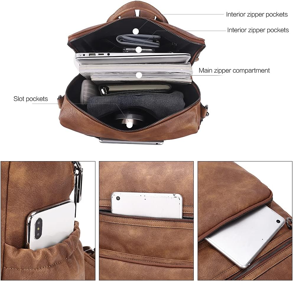 CLUCI Backpack Purse for Women Large Womens Backpack Leather Travel Backpack Fashion Backpack Purse Designer Ladies Shoulder Bags with Tassel Two-toned Brown ? ? ? ? ? - Image 4