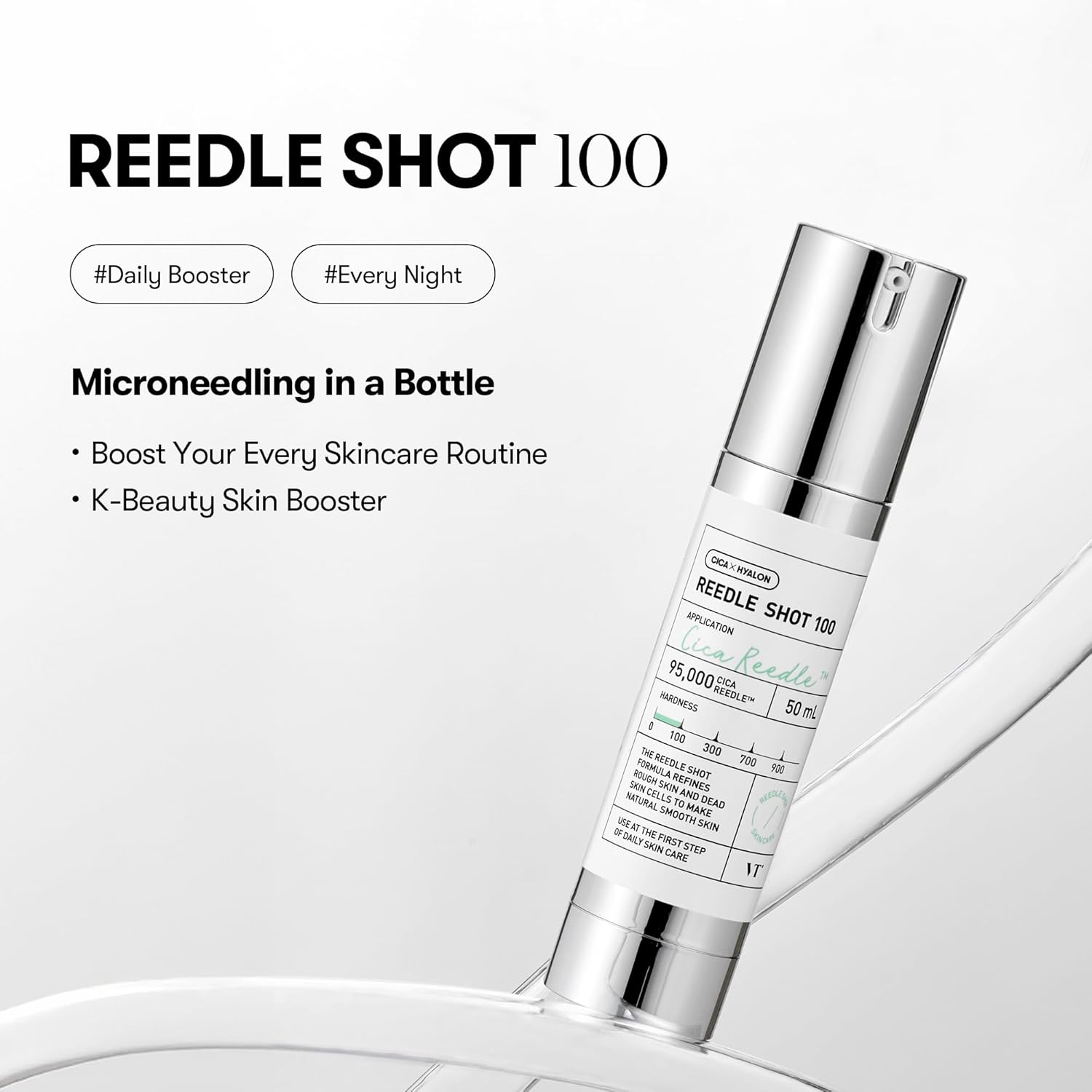 VT COSMETICS CICA Reedle Shot 100, Daily Night Exosome Microneedling Serum, 1.69Fl Oz (50ml) | Centella Asiatica, Hyaluronic Acid, Propolis, Soft Skin ? ? ? ? ? - Image 2