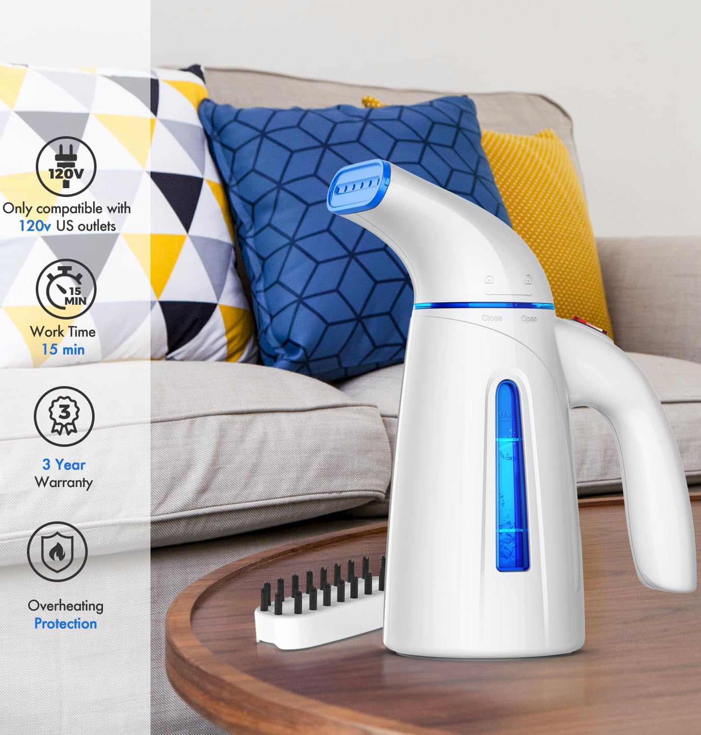 OGHom Steamer for Clothes Steamer, Handheld Clothing Steamer for Garment, 240ml Portable Travel Steam Iron (Only for 120V) ? ? ? ? ? - Image 2