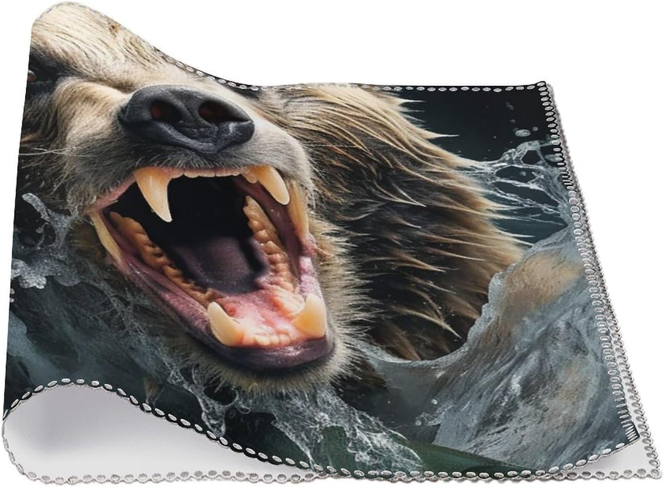 Place Mat Bear Holding Fish Placemats Set of 6 Non-Slip Table Mats Heat Resistant Place Mats Washable Placemat for Kitchen Anti Slip Dining Table Place Mats ? ? ? ? ? - Image 3