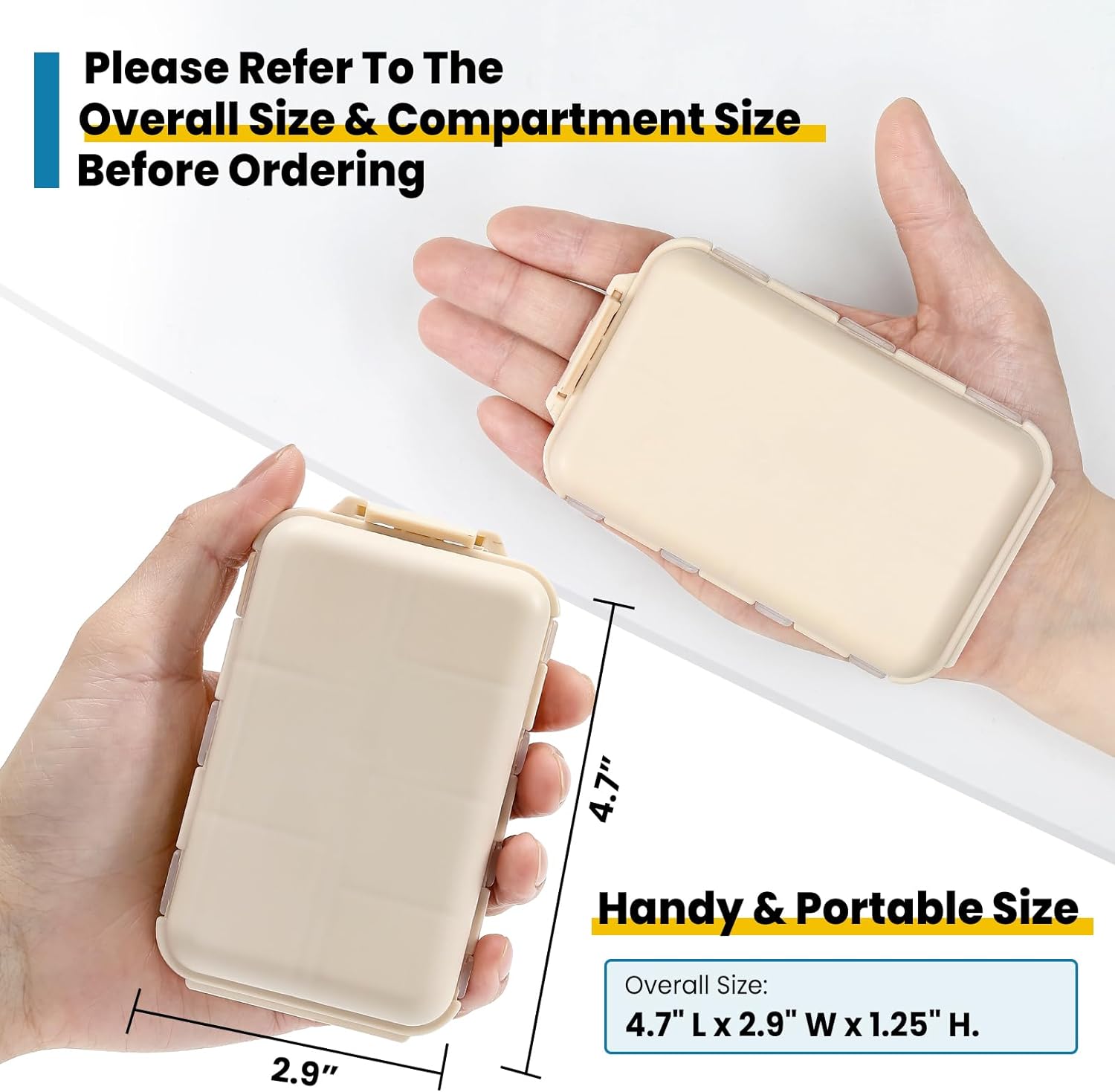 3 Pack, 14 GRIDS Travel Pill Organizer Box with Labels - Travel Medicine Case Kit - Pocket Daily Pharmacy Container - Travel Medication Holder Dispenser for Fish Oil Vitamin Supplement Storage ? ? ? ? ? - Image 3