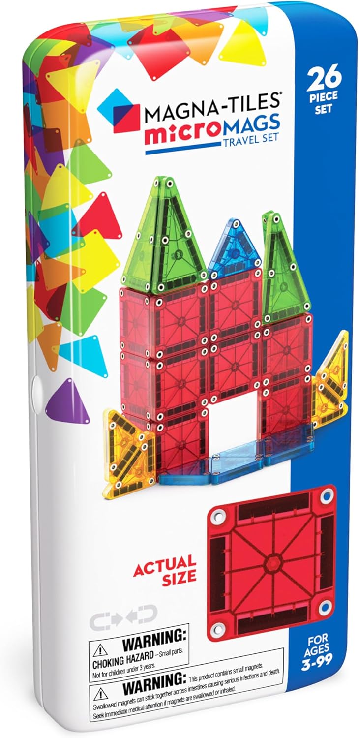 MAGNA-TILES microMAGS 26-Piece Travel Magnetic Construction Set ? Bold Colors, The Original Magnetic Building Brand ? ? ? ? ?