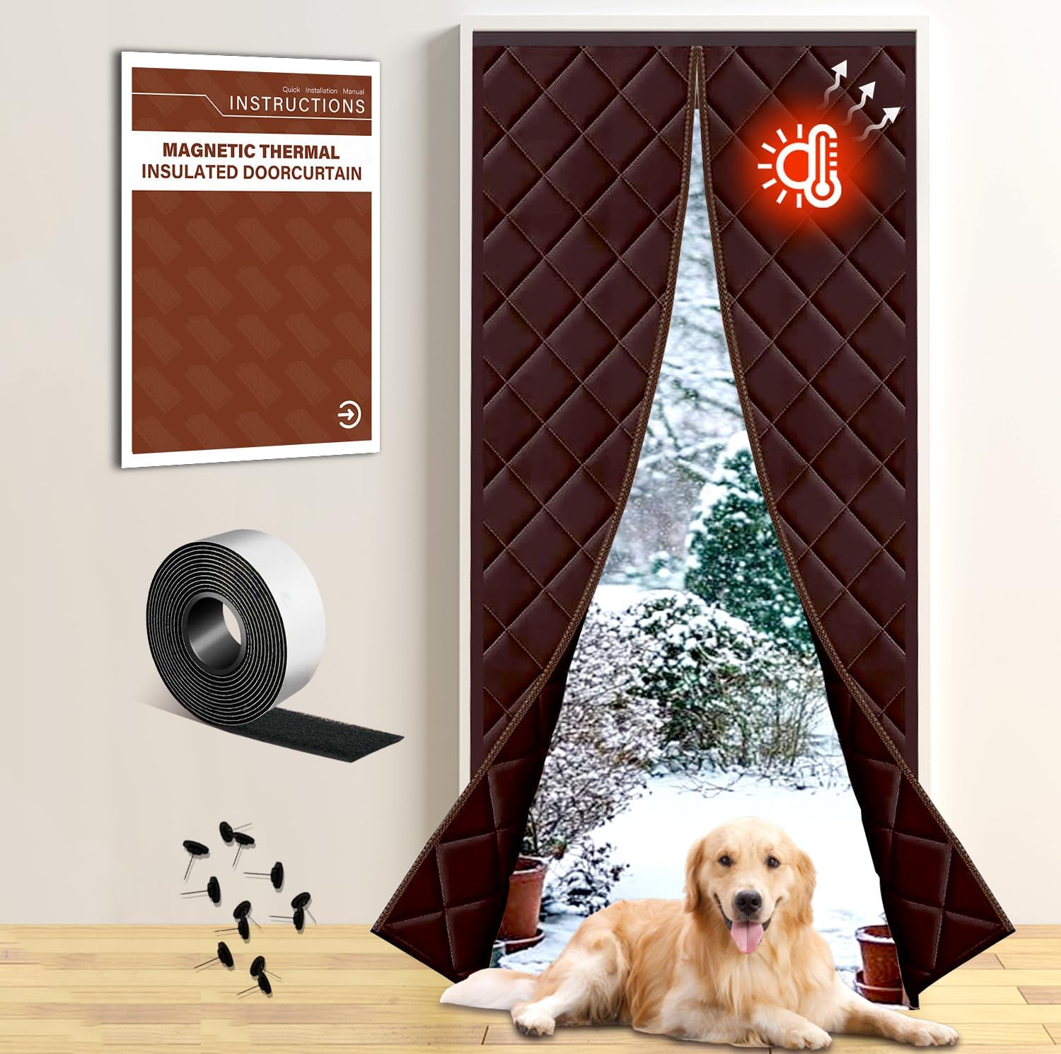 Insulated Door Curtain Fit Door 36